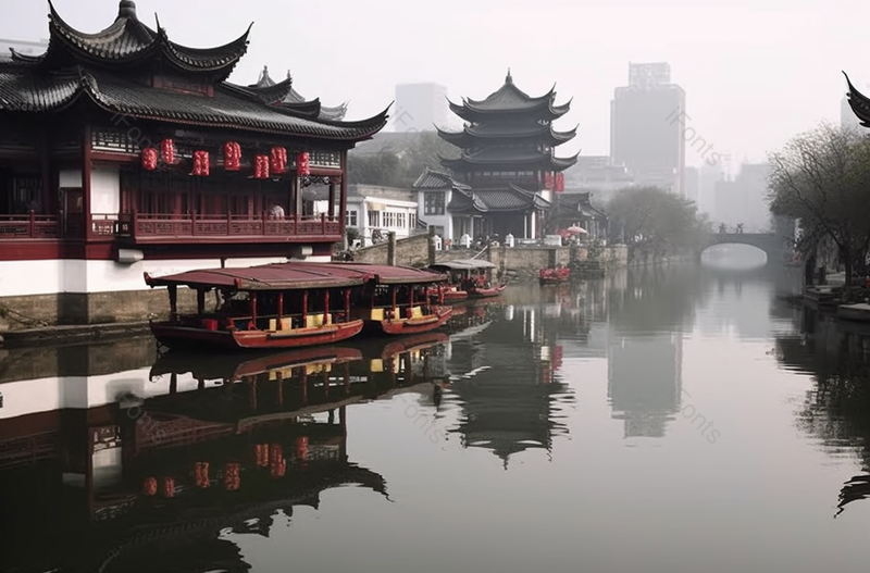 南京秦淮河日景流水景观摄影图,高清,摄影图,摄影图片,图片大全,摄影图免费下载